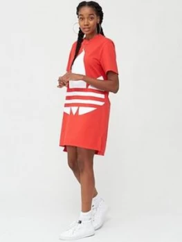 Image of Adidas Originals Large Logo Dress - Red