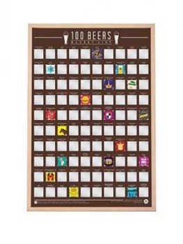 Image of Gift Republic 100 Beers Bucket List Scracth Off Poster