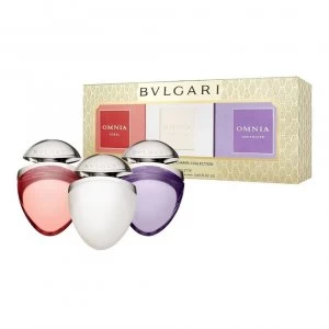 Image of Bvlgari Omnia Jewels Charms Fragrance Gift Set 15ml Crystalline Eau de Toilette + 15ml Coral Eau de Toilette + 15ml Amethyste Eau de Toilette