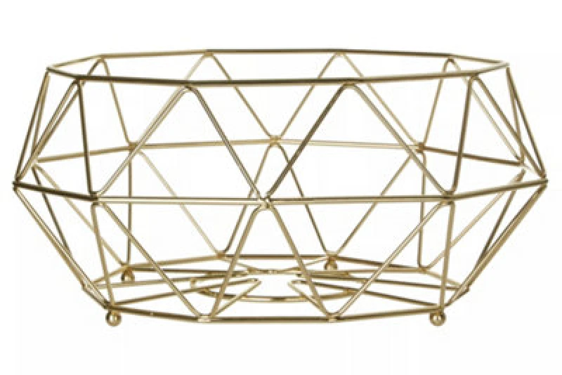 Image of Premier Housewares Vertex Fruit Basket with Ball Feet Gold