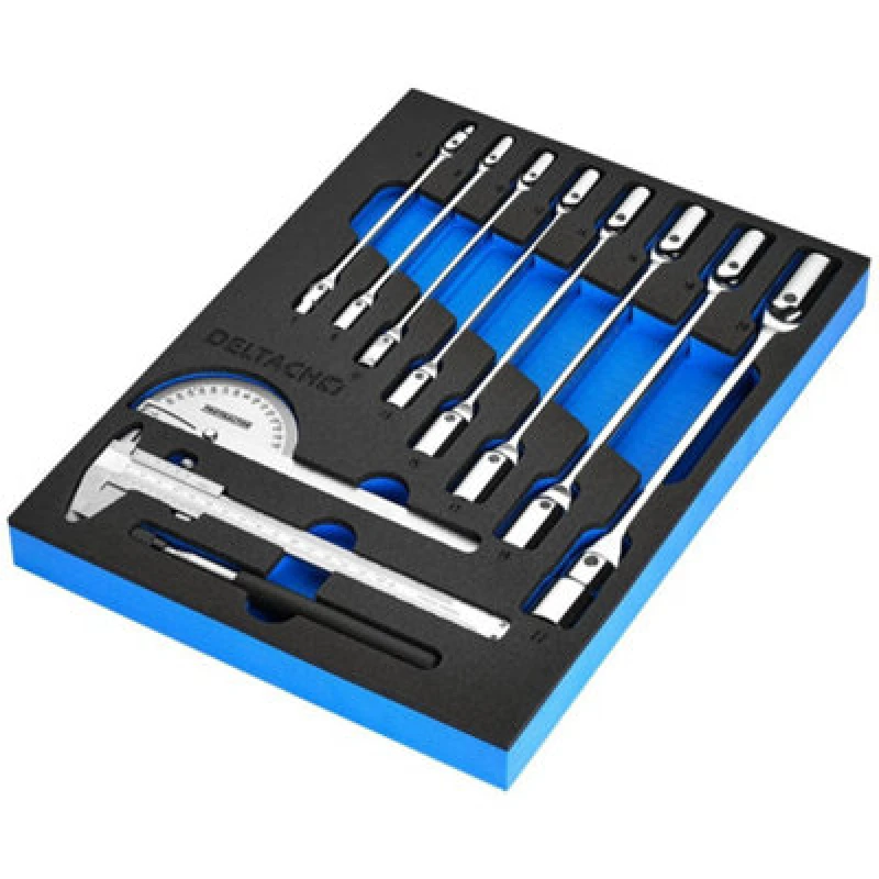 Image of Bunker 10 Piece Knee Wrench and Measuring Tool Set in EVA Foam Inlay DELTACH-561024