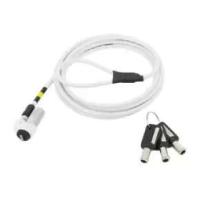 Image of Mobilis 001328. Product colour: White Best uses: Notebook Lock type: Key. Cable length: 1.8 m Cable diameter: 4mm Weight: 138 g