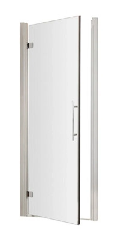 Image of Hudson Reed Apex Hinged Shower Door, Durable Toughened Glass Shower Door With Frame & Minimalist T-Bar In Chrome, 900mm
