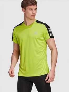 Image of adidas Own The Run T-Shirt - Green, Size L, Men