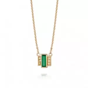 Image of Beloved Green Onyx Baguette Sterling Silver Necklace JN05_SLV