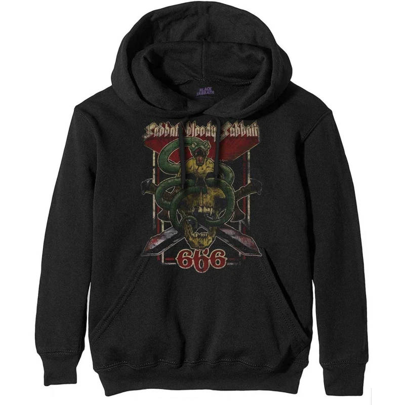 Image of Black Sabbath Black Sabbath Men Bloody 666 Pullover Hoodie in Black Size: X-Large Black XL Male 5063238554832