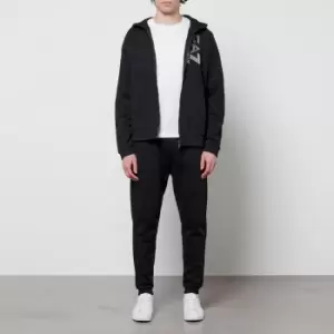 Image of EA7 Mens Visability Fleece Hooded Tracksuit - Black - L