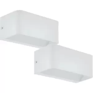 Image of 2 PACK Wall Light Colour White Long Box Structure Snug Fitting LED 10W Included