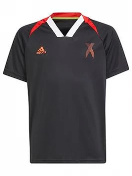 Image of Boys, adidas Junior X Jersey - Black, Size 7-8 Years