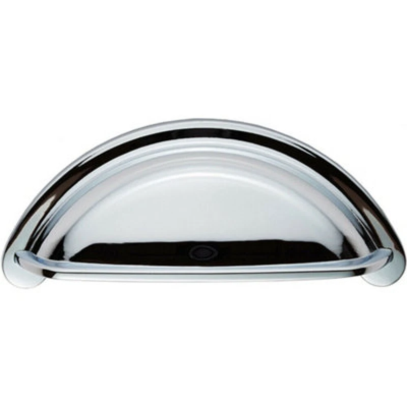 Image of Loops Cabinet Cup Pull Handle 94 x 41.5mm 76mm Fixing Centres Polished Chrome Multi unisex
