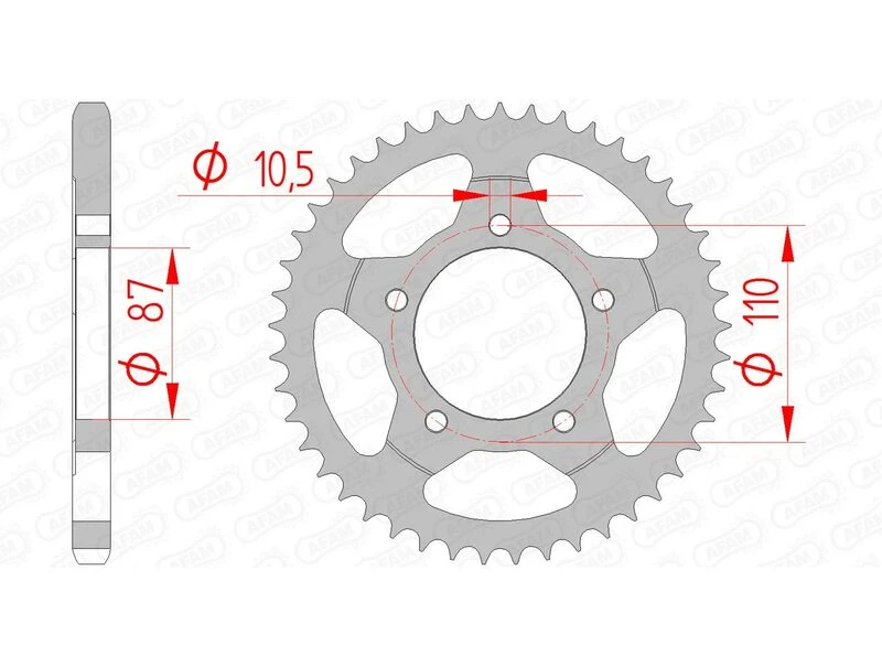 Image of AFAM Steel Standard Rear Sprocket 14404 - 525