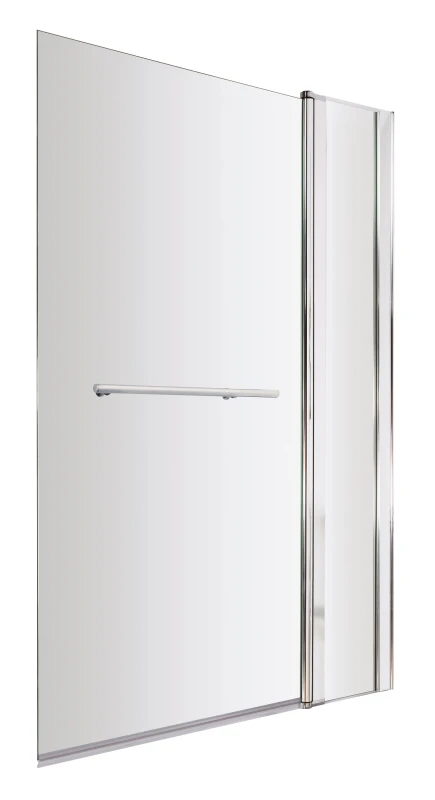 Image of Balterley 6mm Toughened Safety Glass Reversible Shower Bath Screen Fixed Panel Silver