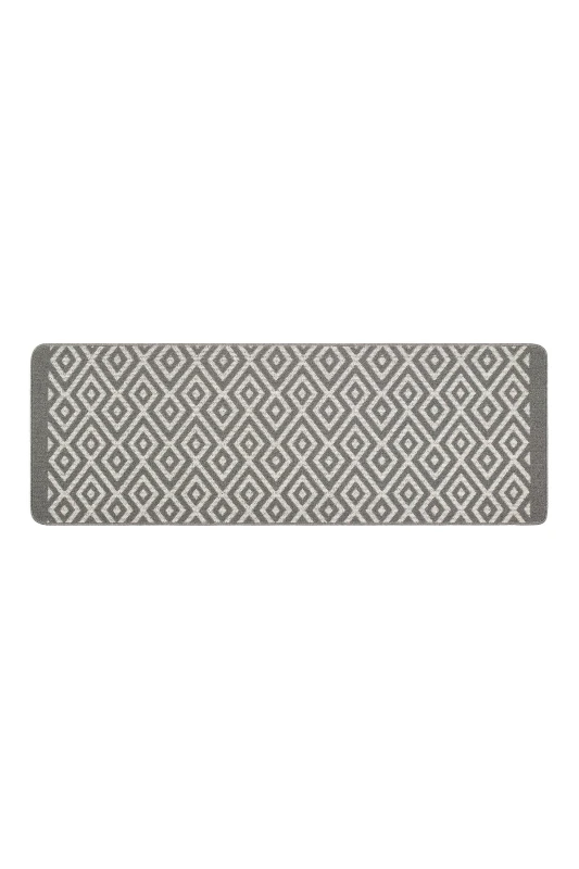 Image of JD Williams Geo Stain Resistant Cosy Doormat Silver 50X75 LO40404