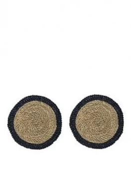 Image of Creative Tops Naturals Woven Grass Placemats In Blue ; Set Of 2