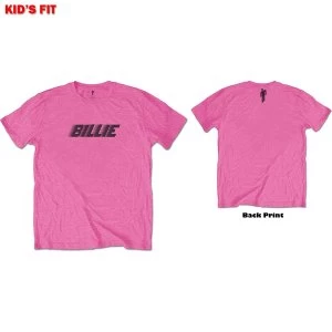 Image of Billie Eilish - Racer Logo & Blohsh Kids 13 - 14 Years T-Shirt - Pink