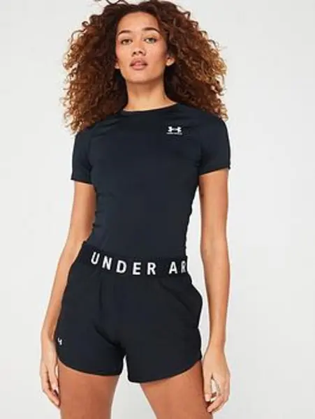 Image of Under Armour Womens Training Heat Gear Authentics Comp T-Shirt - Black/White