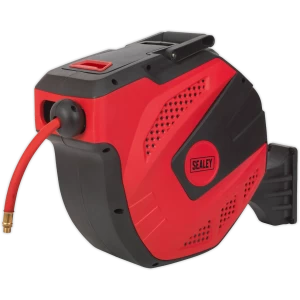 Image of Sealey Auto Rewind Control Air Line Hose Reel 10mm 30m