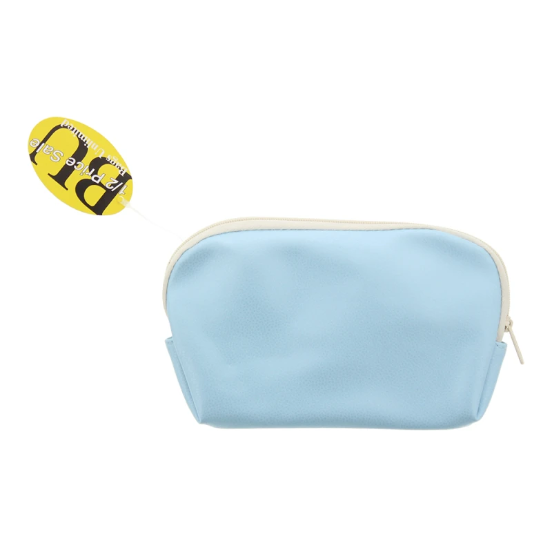 Image of Bags Unlimited Shimmer Blue White Zip Small Pouch