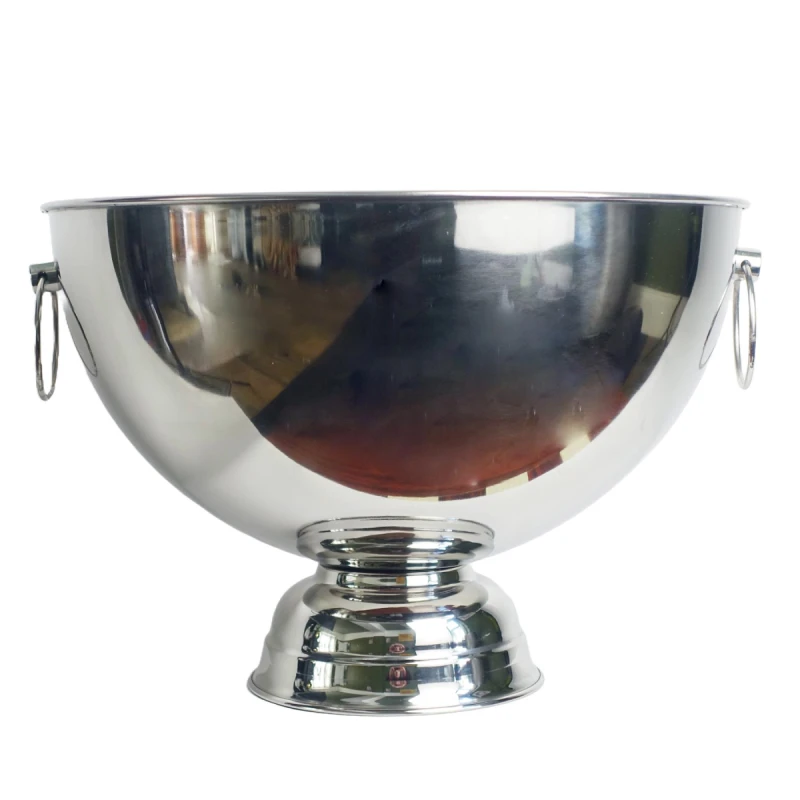 Image of N/A 29cm XL Silver Champagne Bowl Metal Planter