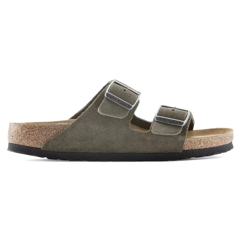 Image of Birkenstock Suede leather sliders Birkenstock Arizona Vert Unisex 38 Etroit