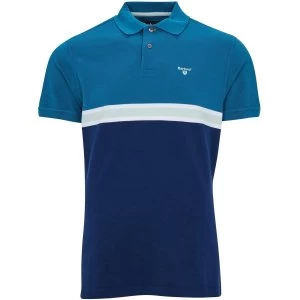 Image of Barbour Mens Block Colour Polo Lyons Blue Medium