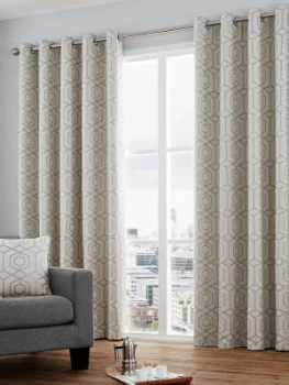 Image of Luxe Collection Camberwell Jaquard Lined Eyelet Curtains