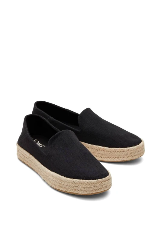 Image of TOMS Womens Carolina Slip On Shoe in Black Size: 4 Black Female 4