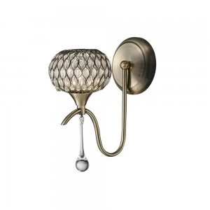 Image of Wall Lamp 1 Light Antique Brass, Clear Glass