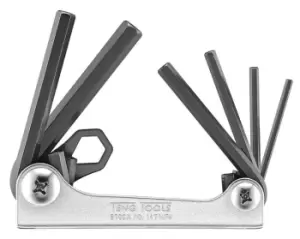 Image of Teng Tools 1471AFA 6 Piece AF Folding Hex Key Set with Chrome Case
