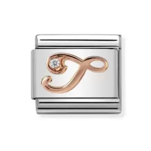 Image of Nomination Classic Rose Gold Letter T Charm