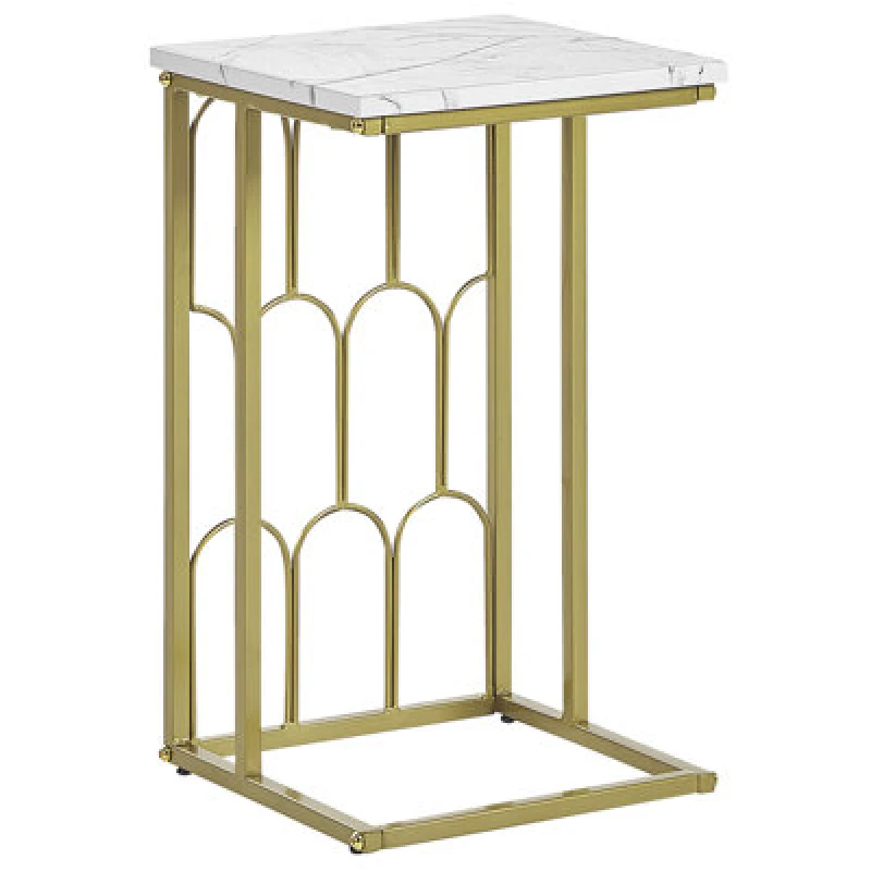 Image of Beliani Side Table Pandale White Marble