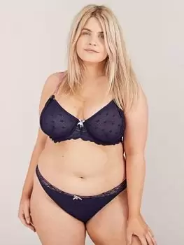 Image of Oola Spot And Lace Brief - Navy, Size 14-16, Women