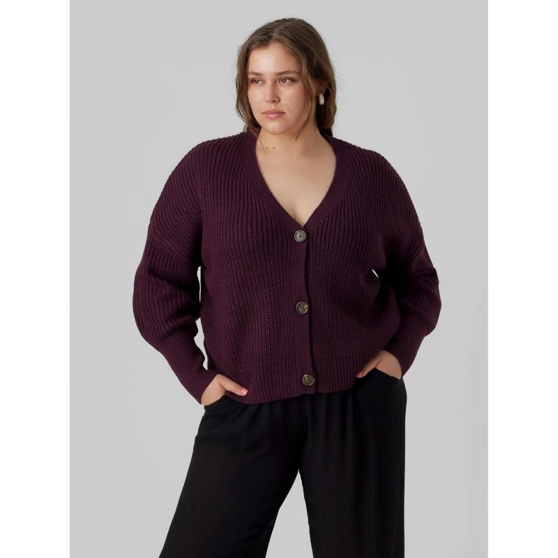 Image of Vero Moda Vmlea Cardigan Plus Size - Purple Purple 14