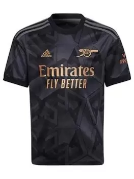 Image of adidas Junior Arsenal Away 22/23 S/s Replica Shirt, Black, Size 13-14 Years