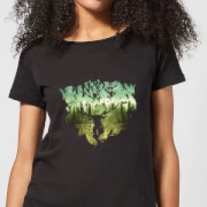 Image of Harry Potter Patronus Lake Womens T-Shirt - Black - 5XL