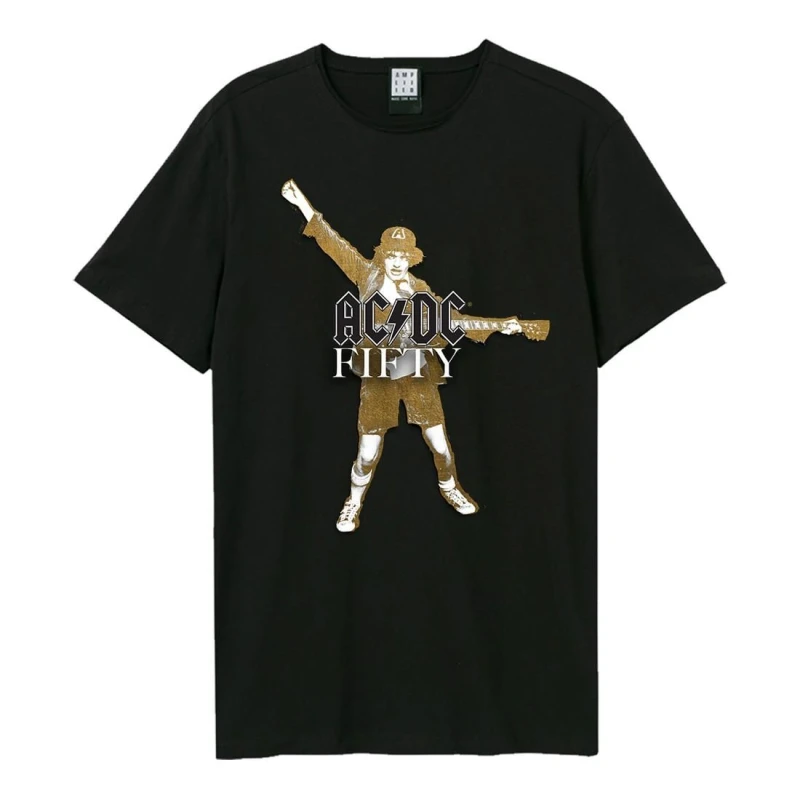 Image of Amplified Amplified Men Golden Angus 50 AC DC T-Shirt in Black Size: X-Small Black XS Male 5063852063369