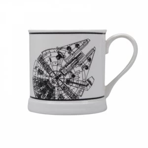 Image of Star Wars - Millenium Falcon Line Art Vintage Mug