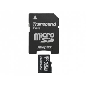 Image of Transcend 2GB MicroSD Card with Adaptor TS2GUSD