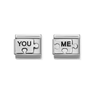 Image of Nomination Classic Silver You & Me Puzzle Charm Set