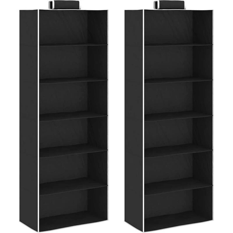 Image of VIDAXL Hanging Closet Organisers 2 pcs with 6 Shelves Fabric Vidaxl 8719883890944