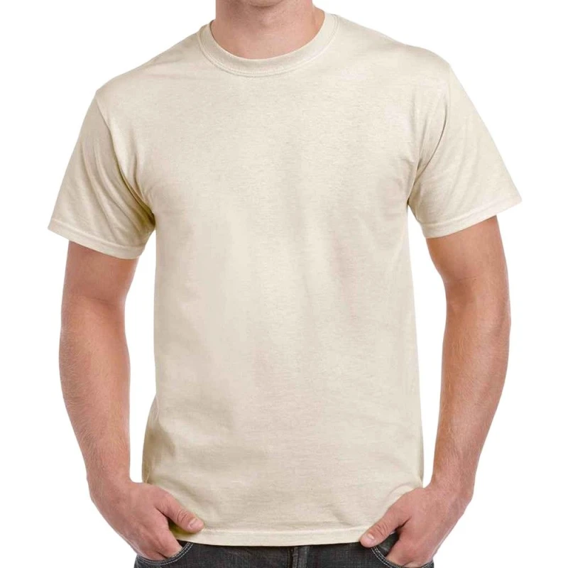Image of Gildan Mens Heavy Cotton T-Shirt in Natural Size: Medium Natural Male M