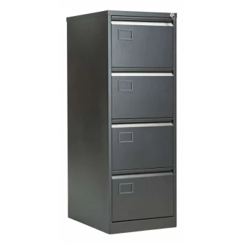 Image of Bisley 4 Drawer Contract Steel Filing Cabinet - Black