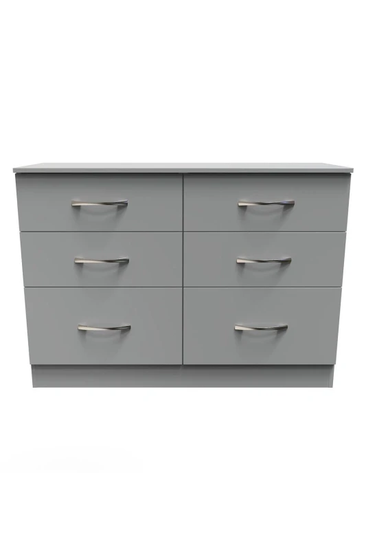 Image of Heddon 6 Drawer Wide Chest In Dusk Grey (Ready Assembled)