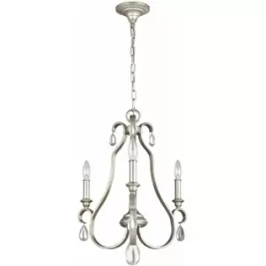 Image of Loops - 3 Bulb Chandelier Hanging Pendant LIght Sunrise Silver LED E14 60W Bulb