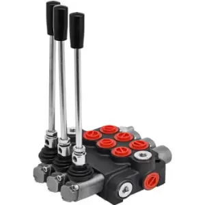 Image of 3 Spool hydraulic control valve,hydraulic valve unibody 3 spool valve ,Hydraulic Directional Control Valve 11gpm 40 l Double Acting Cylinder - Vevor