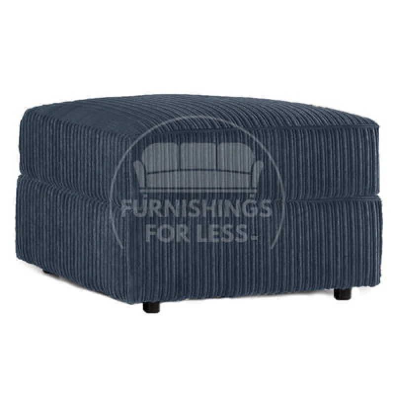 Image of Furnishings For Less UK Luxor Delta Ferguson Soft Jumbo Cord Navy Blue Footstool Sofa Accessory