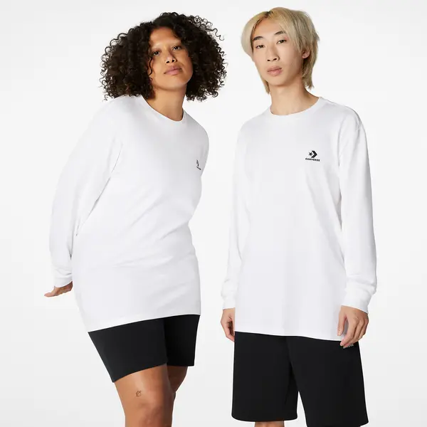 Image of Star Chevron Unisex Sweatshirt with Logo Print and Crew Neck in Cotton