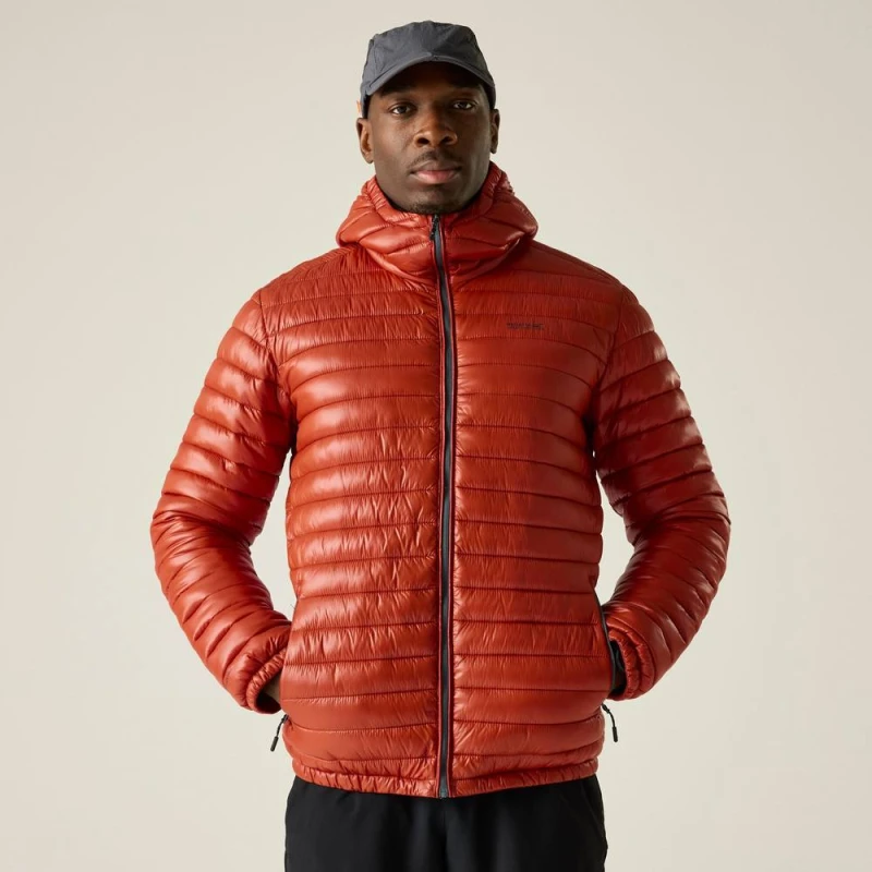 Image of Regatta Mens Hurden Water-Repellent Lightweight Quilted Jacket in Burnt Orange Size: Medium Burnt Orange Male M