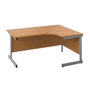 Image of 1600 X 1200 Single Upright Right Hand Radial Desk Nova Oak-Silver
