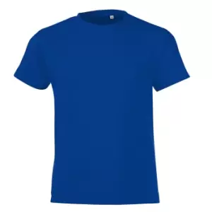 Image of SOLS Childrens/Kids Regent Short Sleeve Fitted T-Shirt (8 Years) (Royal Blue)